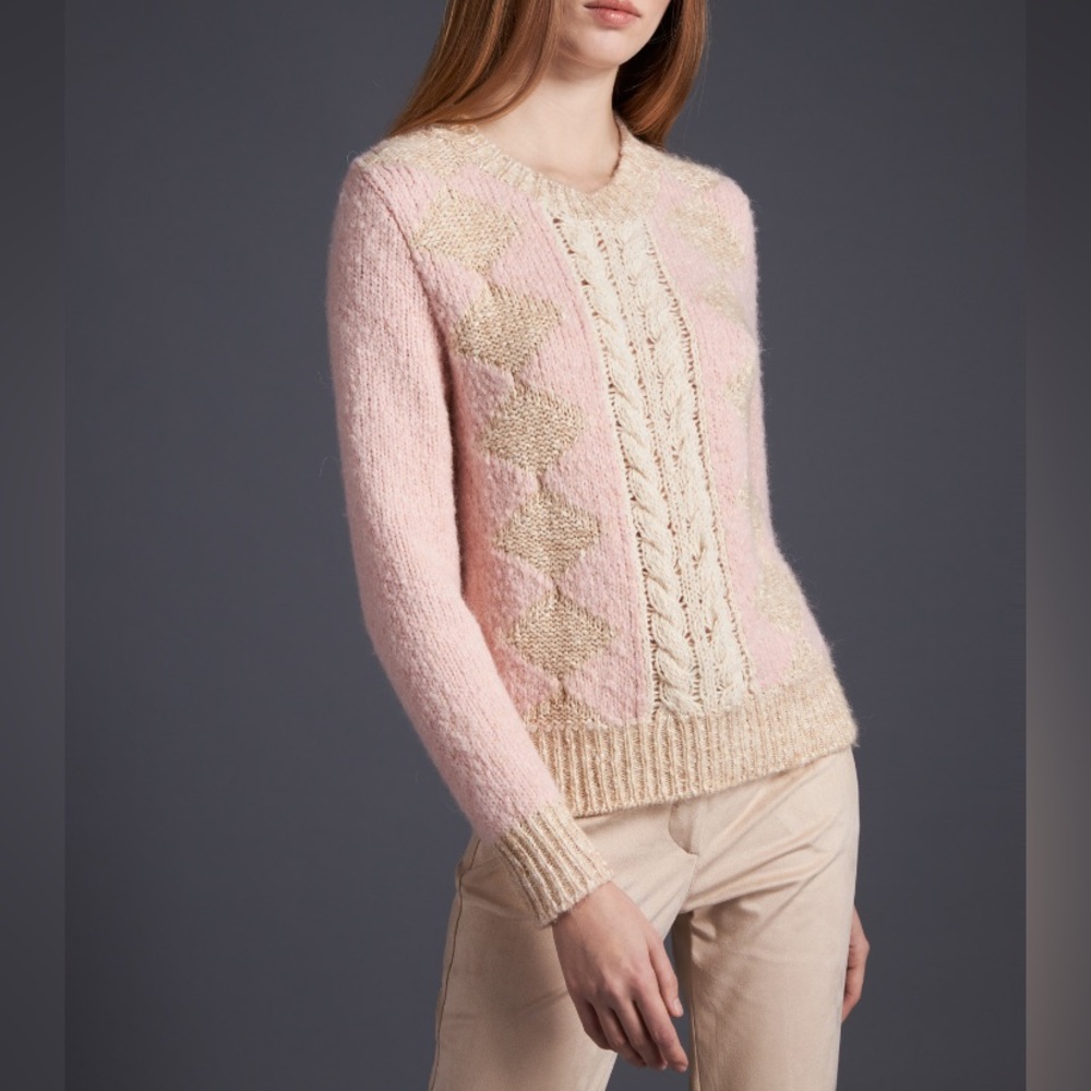 TRICOT CHIC made in Italy knit alpaca blend crewneck sweater size‎ medium